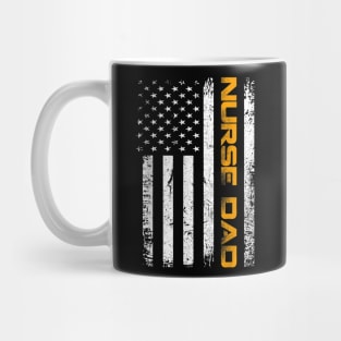 Vintage USA Nurse Dad American Flag Funny Father's Day Gift Mug